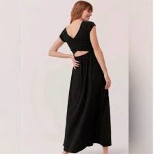 PACT Clothing Fit & Flare Crossback Maxi dress black small